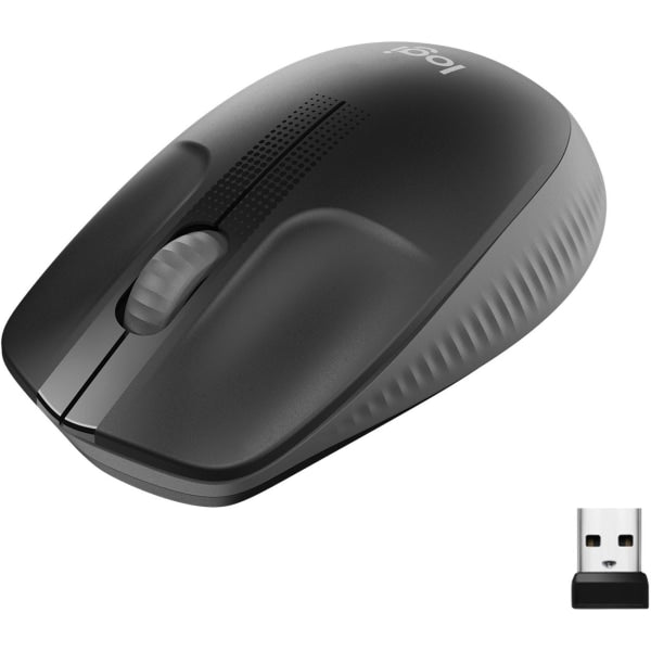 Logitech Wireless Mouse M190 - Full Size Ambidextrous Curve Design 18-Month Battery with Power Saving Mode Charcoal